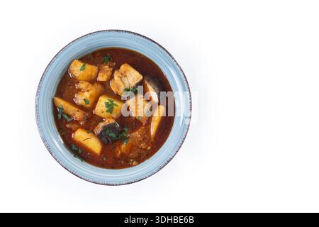 Traditionell zubereiteter Kabeljau auf Spanisch. Osteressen. Stockfoto