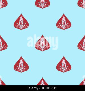 Nahtloses Muster mit indischem Volksmotiv, Illustration für Textil, Kleidung, Inneneinrichtung Stockfoto