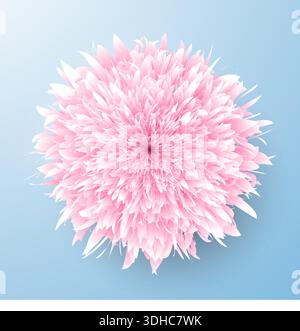 Rosa Dahlia auf blauem Hintergrund. Ein Element für Ihre Konstruktion. Stock Vektor