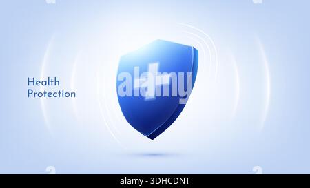 Gesundheitsschutzschild Symbol Krankenversicherung Sicherheitskonzept Ideen Stock Vektor
