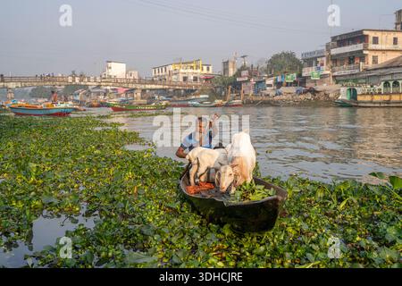 Bangladesch, Barisal, schwimmender Markt von Barisal Stockfoto
