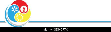 Drei Tropfen, Logo, Sonne, Schnee, Flamme, Hintergrund Stock Vektor