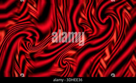 Rot-schwarz wirbelnde Linien erzeugen ein abstraktes Muster. Die Formen und Farben verschmelzen dynamisch und auffällig. Dies ist eine digitale Stockfoto