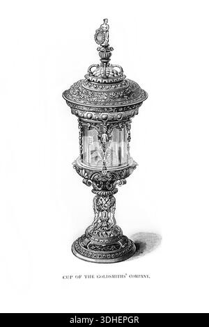 Illustration des Pokals der Goldsmith's Company von Königin Elisabeth I. an Sir M. Bowes Lord Mayor 1558 aus der Ausgabe von A Short History von 1898 Stockfoto
