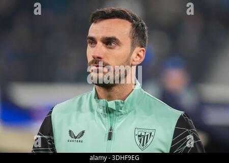 Bergamo, Italie. Januar 2026. Iñigo Lekue während der UEFA Champions League, League-Phase, MD7-Fußballspiel zwischen Atalanta BC und Athletic Club am 21. Januar 2026 im Gewiss-Stadion in Bergamo, Italien - Foto Alessio Morgese/DPPI Credit: DPPI Media/Alamy Live News Stockfoto