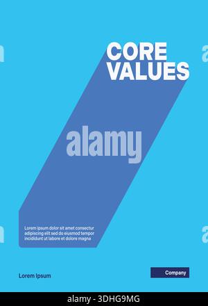 Core Values Typografie Banner. Vorlage für geschäftliche Infografiken. Vektorabbildung Stock Vektor