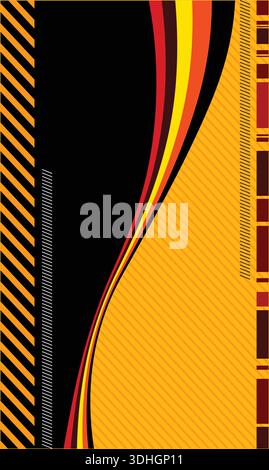 Abstrakte Komposition mit diagonalen Linien, welligen Streifen und Farbakzenten – moderner dekorativer Hintergrund Stock Vektor