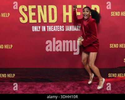 Los Angeles, USA. Januar 2026. Angel McCoughtry kommt am Mittwoch, den 21. Januar 2026, bei der SENDE HELP World Premiere der 20th Century Studios im TCL Chinese Theatre in Hollywood, CA. (Foto: Sthanlee B. Mirador/SIPA USA) Credit: SIPA USA/Alamy Live News Stockfoto