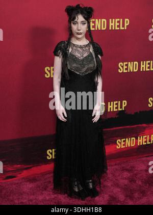 Los Angeles, USA. Januar 2026. Emma Raimi kommt am Mittwoch, den 21. Januar 2026, zur SENDE HELP World Premiere der 20th Century Studios im TCL Chinese Theatre in Hollywood, KALIFORNIEN. (Foto: Sthanlee B. Mirador/SIPA USA) Credit: SIPA USA/Alamy Live News Stockfoto