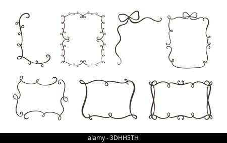 Skurriles Dekorationsrahmen-Set Im Vintage-Stil Stock Vektor