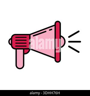 Megaphone-Symbol Auf Weißem Hintergrund Umreißen Stock Vektor