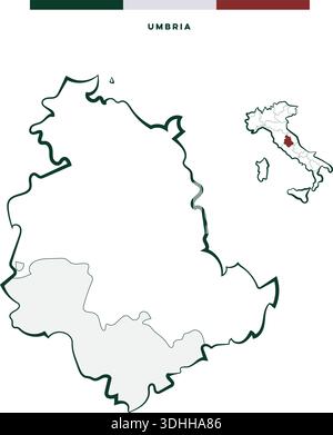 Umbrien Region in Italien - Vektorkarte Stock Vektor