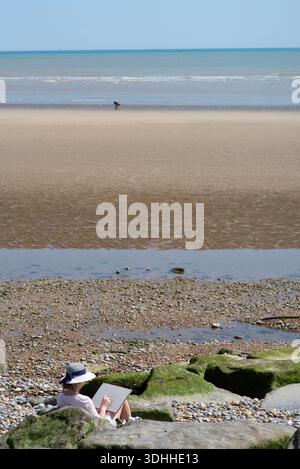 Künstler am Strand Stockfoto