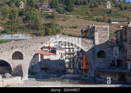 Das Ganze Camprodon Village Stockfoto