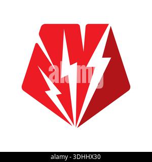 Blitzsymbole im Fünfeck. Blitzsymbole-Konzept Stock Vektor