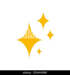 orange Sterne. helle Sternsymbole. funkelnde Sterne. Stock Vektor
