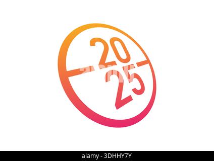 Freudiges Neujahrsfeierkonzept 2025 Stock Vektor