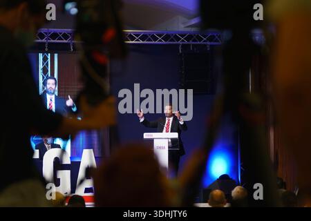 Portugiesischer rechtsextremer Politiker André Ventura von der Partei Chega Stockfoto