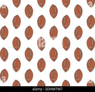 Nahtloses Vektormuster des American Football Balls Stock Vektor