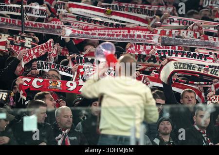 Rom, Italien. Januar 2026. Stuttgarter Fans beim Fußballspiel der UEFA Europa League 2025/2026 zwischen AS Roma und VfB Stuttgart im Stadio Olimpico in Rom (Italien), 22. Januar 2026. Quelle: Insidefoto/Alamy Live News Stockfoto