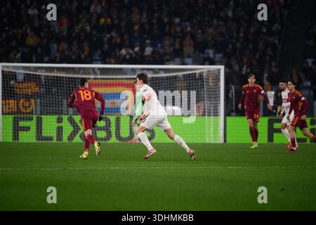 Rom, Italien. Januar 2026. Während des Fußballspiels der UEFA Europa League 2025/2026 zwischen AS Roma und VfB Stuttgart im Stadio Olimpico in Rom (Italien), 22. Januar 2026. Quelle: Insidefoto/Alamy Live News Stockfoto