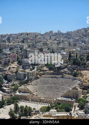 Römisches Theater Aus Der Vogelperspektive Über Amman City, Jordanien Stockfoto