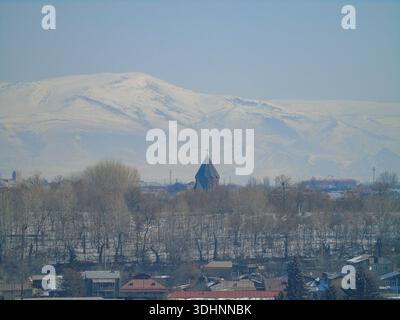 Winterblick über Gyumri in Armenien Stockfoto