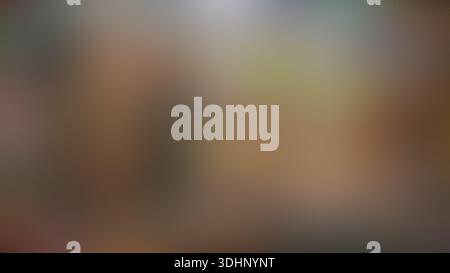 Ein weicher, unscharfer Hintergrund mit einem sanften Farbverlauf aus Braun-, Beige- und gedämpften Grüntönen, der eine ruhige und atmosphärische Textur schafft. Stockfoto
