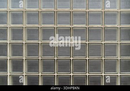 Vollbild-Frontalglas-Wandaufnahme Stockfoto