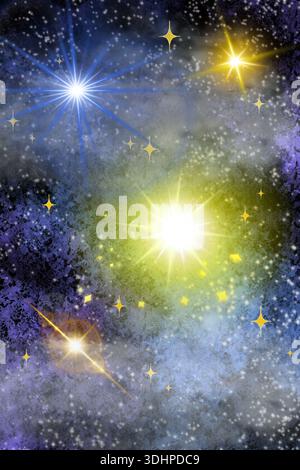 Dunkelblauer Galaxie-Hintergrund mit leuchtenden Sternen Deep Space Starfield auf dunkelblauem Hintergrund Kosmischer Nachthimmel mit leuchtenden Sternen Stockfoto