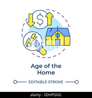 Symbol für das mehrfarbige Konzept „Alter des Zuhauses“ Stock Vektor