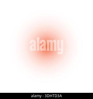 Strahlender roter orangefarbener Kreis mit weißem Halo auf schwarzem Hintergrund weicher leuchtender Lichteffekt Stock Vektor