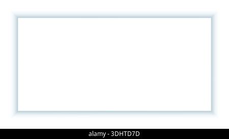 Minimalistischer rechteckiger Rahmen in leuchtendem Blau auf dunklem Hintergrund für Technologie oder Design Stock Vektor