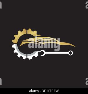 Auto Auto Logo Symbol Vektor Illustration Vorlage. Moderne Sport Auto Vektor-Logo Symbol Silhouette Design. Auto Auto-Logo Vektor-Illustration für die Reparatur von Autos Stock Vektor