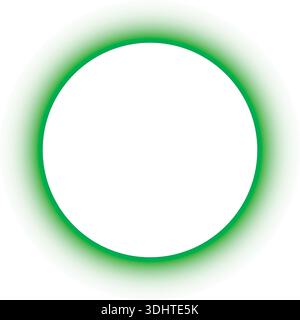 Hellgrüne Neonkreisform auf dunklem Hintergrund modernes abstraktes grafisches Element Stock Vektor