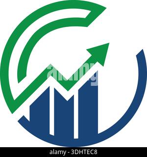 Arrow Stock Exchange Chart Symbol Vektor Logo Vorlage Illustration Design Vektor Stock Vektor