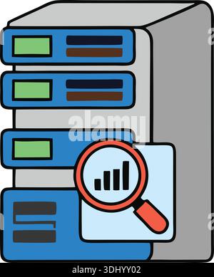 Agrardatenserver und Cloud Analytics Vektor für Smart Farming Big Data Management, präzise landwirtschaftliche Erkenntnisse und digitale Pflanzenüberwachung Stock Vektor
