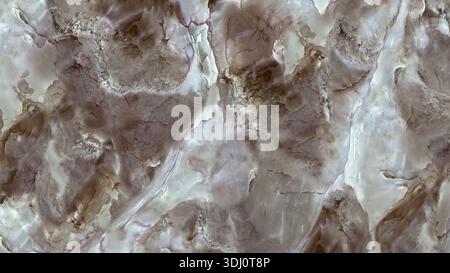 Fantasy braune, hochauflösende italienische Marmortexturen werden für die Innendekoration und als Oberflächenhintergründe für keramische Wandfliesen verwendet. Stockfoto