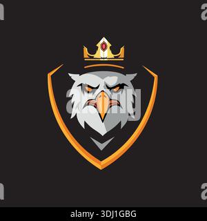 King Eagle Esport Maskottchen Logo Design Illustration Vektor pro Vektor Stock Vektor