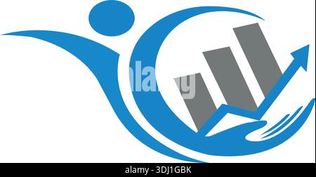 Marketing- und Finanzwesen-Logo-Design einzigartiges modernes Logo-Design Stock Vektor