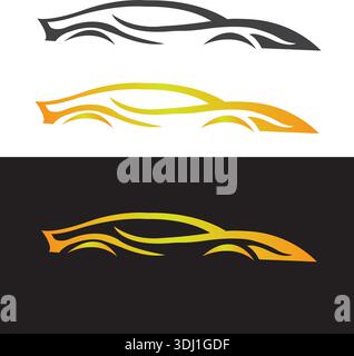 Set mit Automobil-Logo. Vector Cars Händler, Detaillierung und Modifikation Logo Design Konzept Illustration Stock Vektor