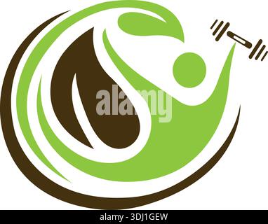 Physiologie Gesundheit Logo Design und Natur Ökologie Menschen Logo Design Stock Vektor
