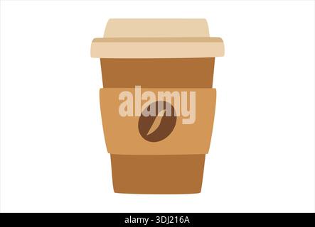Minimalistische Einfache Kaffeetasse Illustration Stock Vektor