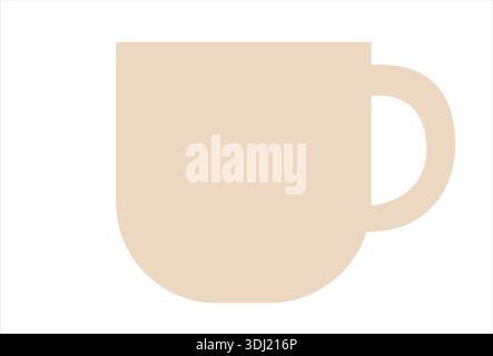 Minimalistische Beige Kaffeetasse Illustration Stock Vektor