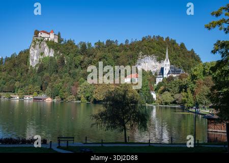 Kirche St. Martin, Schloss Bled, Bled, Bleder See, Slowenien Stockfoto