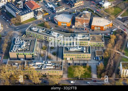 Luftbild, Campus der Hochschule Rhein-Waal, ABC Gebäude denkmalgeschütztes Bauwerk, Kamperbruch, Kamp-Lintfort, Ruhrgebiet, Nordrhein-Westfalen, Deutschland ACHTUNGxMINDESTHONORARx60xEURO *** Luftaufnahme, Campus der Hochschule Rhein Waal, ABC-Gebäude denkmalgeschützt, Kamperbruch, Kamp Lintfort, Ruhrgebiet, Nordrhein-Westfalen, Deutschland ATTENTIONxMINDESTHONORARx60xEURO Stockfoto