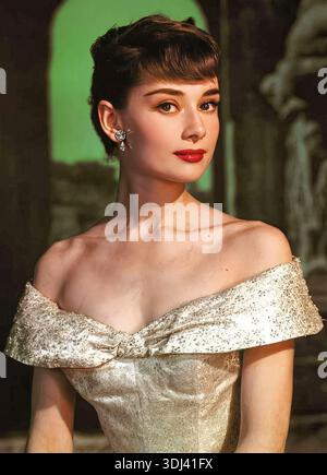 Audrey Hepburn Film- und Modeikone Stockfoto