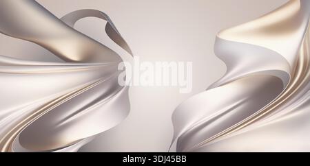Weiche, fließende Texturen schaffen einen abstrakten Hintergrund mit eleganten Kurven und sanften Tönen, die ein Gefühl von Ruhe und Raffinesse in Desi verkörpern Stockfoto