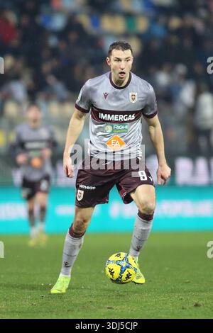 Frosinone, Italien. Januar 2026. Andrija Novakovich von A.C. Reggiana 1919 ist am 21. Tag der Serie BKT Meisterschaft zwischen Frosinone Calcio und A.C Reggiana 1919, 24. januar 2026 im Benito Stirpe Stadion in Frosinone, Italien, im Einsatz. Quelle: Unabhängige Fotoagentur/Alamy Live News Stockfoto