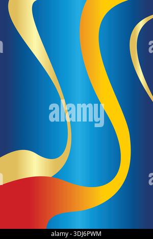 königsblau mit gelbem und goldenem Hintergrund Stock Vektor